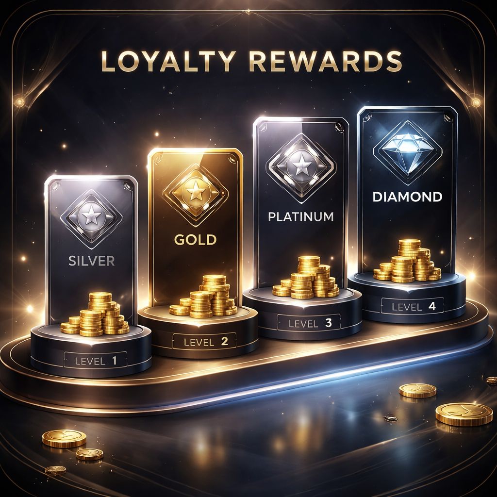 Visual elegante de niveles VIP DONBET con recompensas premium, beneficios de reembolso y ventajas exclusivas para jugadores en Argentina.